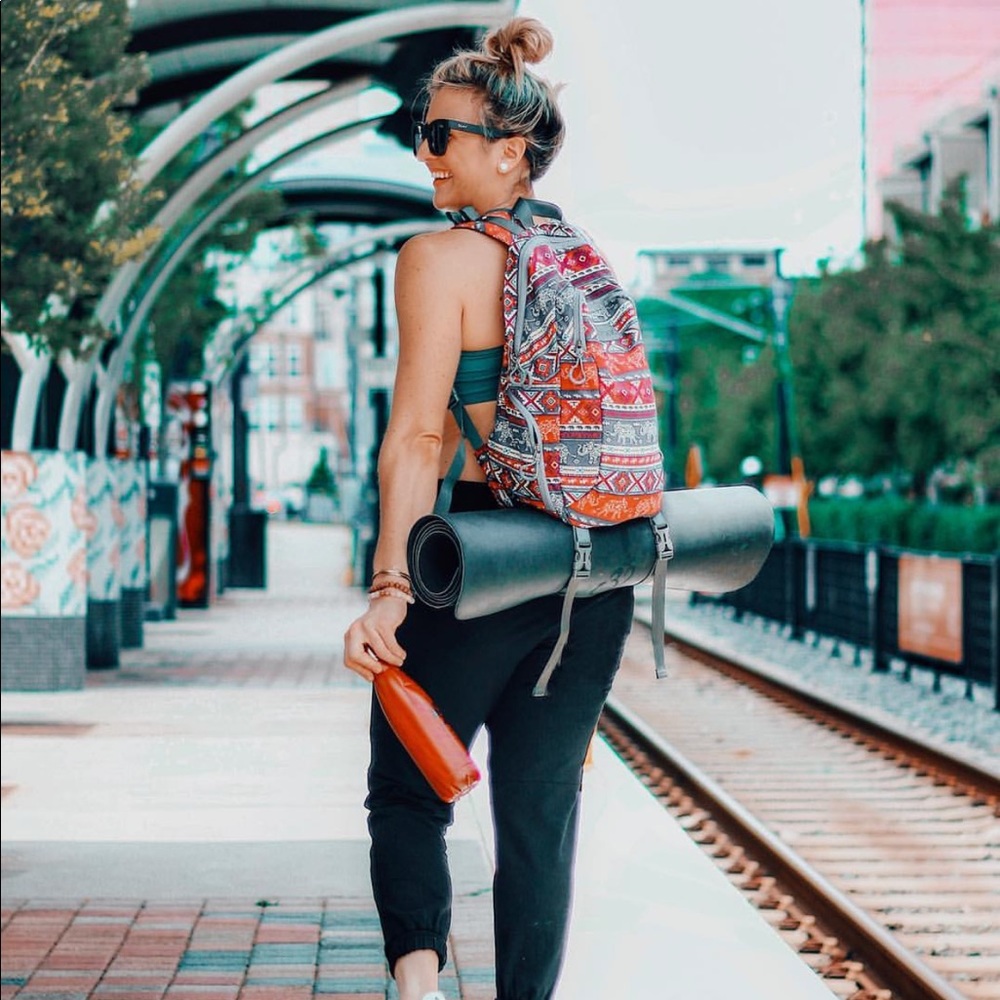 Kindfolk Aztec Backpack - holds yoga mat! 🎒